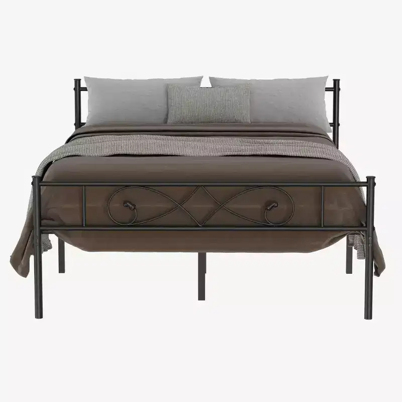 Twin Size Metal Platform Bed Frame with Fist Design Headboard & Footboard, Under Bed Storage