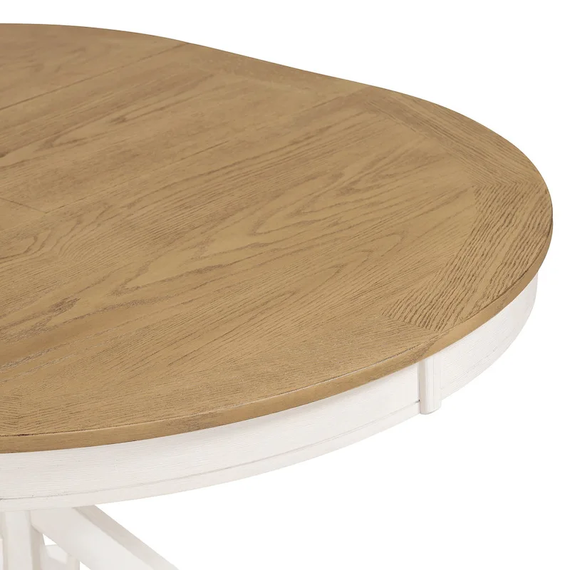 Functional Dining Table Set with Extendable Table and 4 Upholstered Chairs
