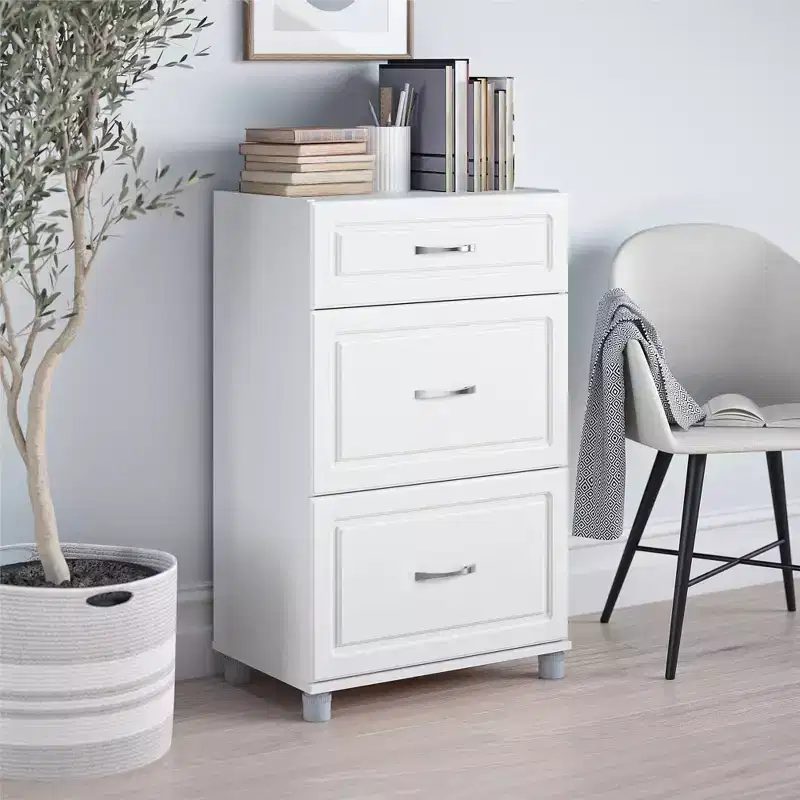 Kendall 24 3 Drawer Base Cabinet, White