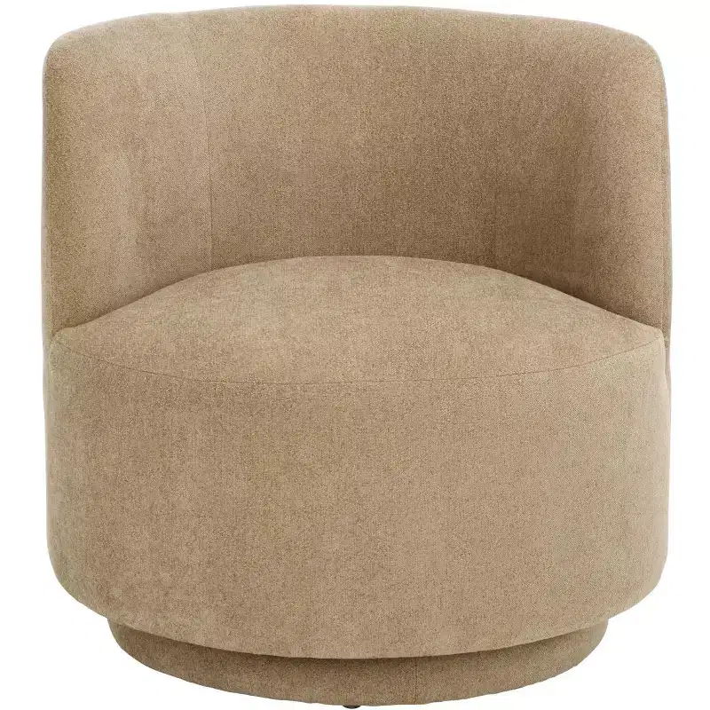 Swivel Accent Chair, Armless Linen Upholstered, 360-Degree Rotation, Wood Frame, 275LBS