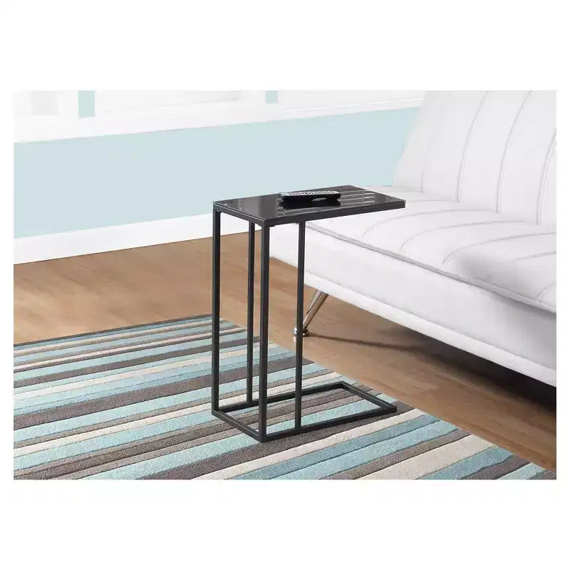 Accent Table with Mirror Top - Black -