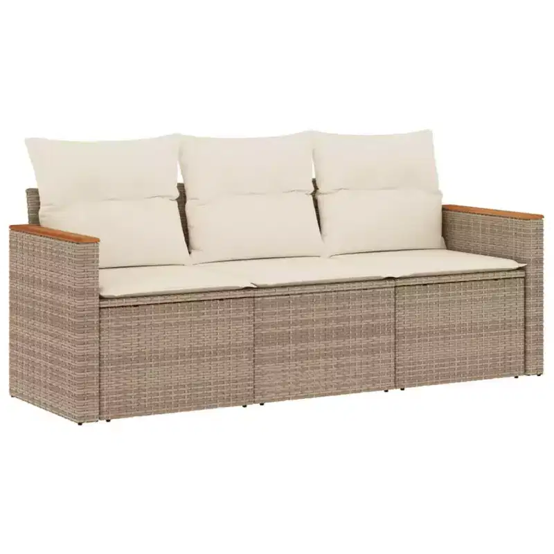 vidaXL 4 Piece Patio Sofa Set with Cushions Poly Rattan, Multiple Colors and Models