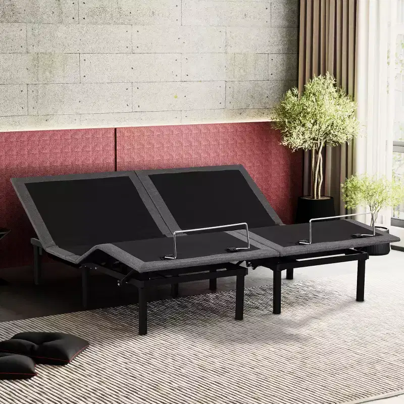 Adjustable Bed Frame with Wired Remote, 6 Pre-Set Positions, Steel Frame, Twin
