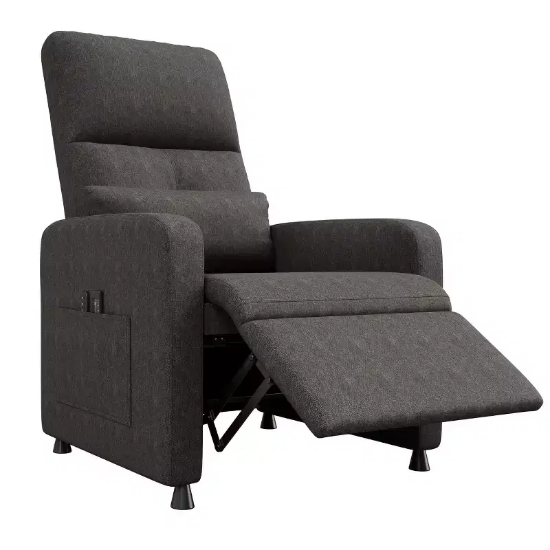 Power Recliner Chair, Ergonomic Linen Single Sofa with Padded Seat & 2 Side Pockets, Adjustable Electric Recliner for Living Room, Bedroom