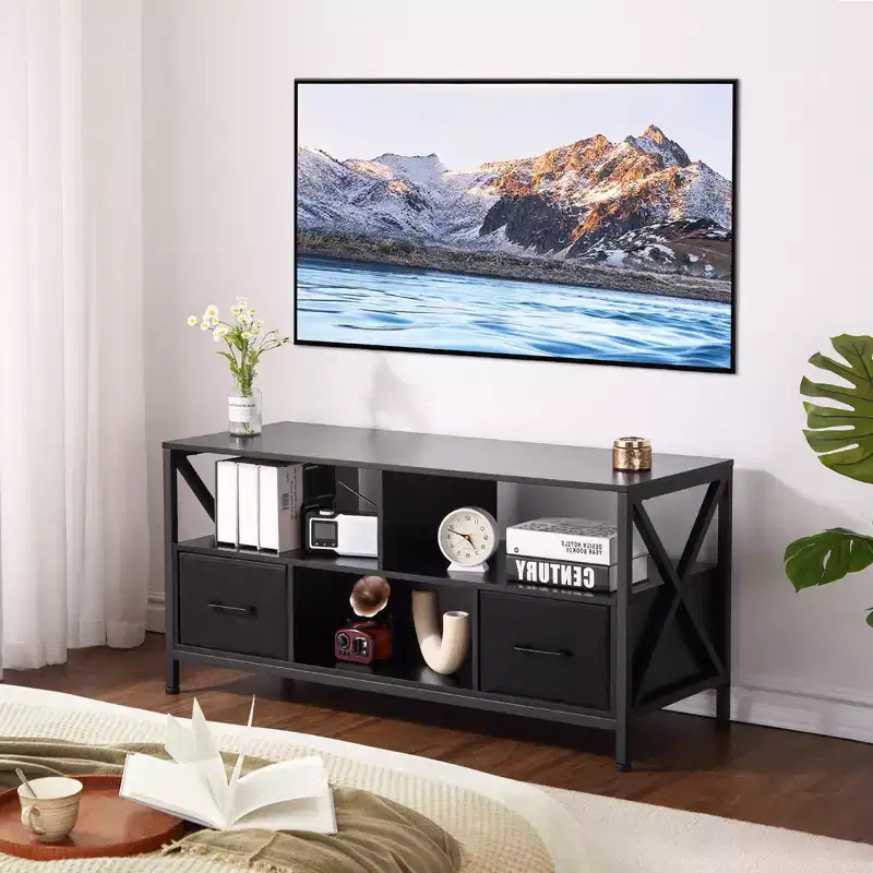 Iron Wood and Fabric Drawer TV Cabinet - Big Size,Stylish Fabric Drawers, Durable Iron Wood Frame, Spacious Storage, Modern Design
