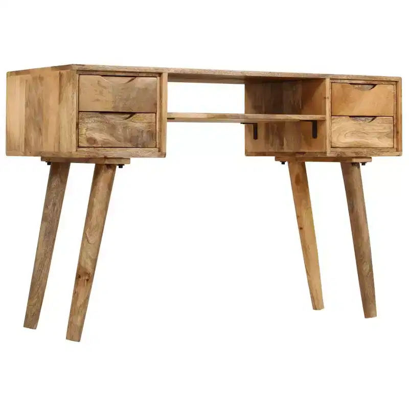 vidaXL Writing Desk Varies by piece Solid mango wood 45.3 x 18.5 x 29.9 in