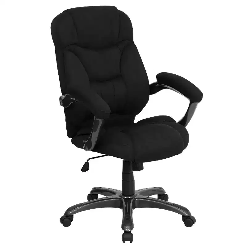 High Back Executive Ergonomic Office Chair with Silver Nylon Base and Arms