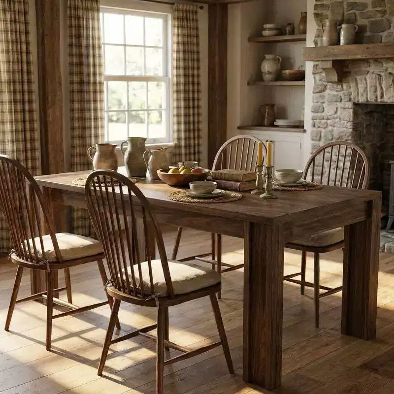 71 Long Dining Table for 4-6, Farmhouse Wood Kitchen Dining Room Table w/Thickened Sturdy Frame, Rectangular, for Kitchen, Apartment, Dinner