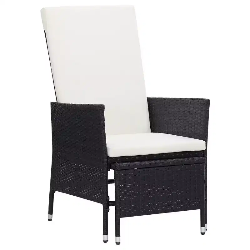 vidaXL Patio Furniture Set 2 Piece Sofa Chair with Coffee Table Poly Rattan