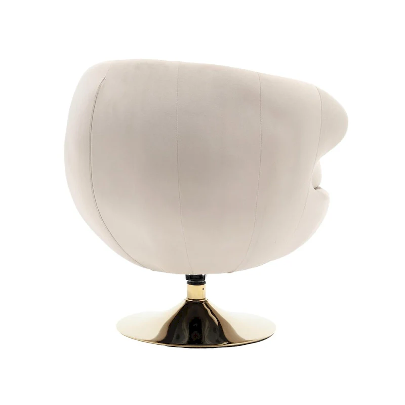 Velvet 360 Degree Swivel Left Cuddle Barrel Accent Chairs