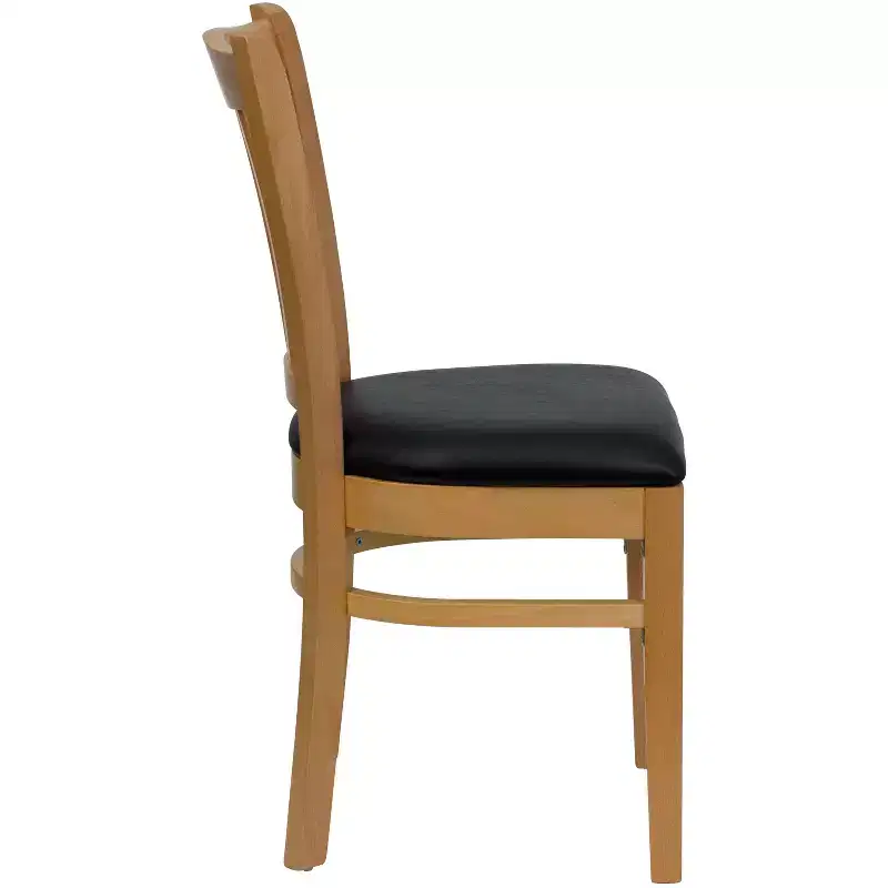 Vertical Slat Back Wooden Restaurant Chair