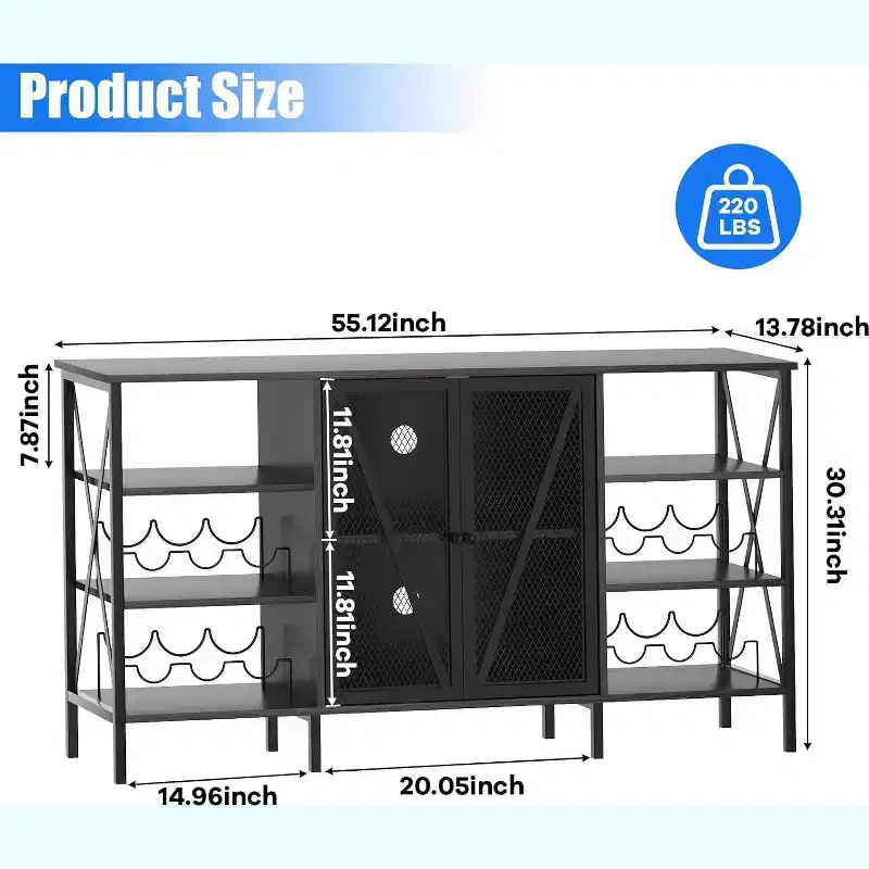 Multi-Functional Wine Rack - Space-Saving Bottle Storage, Ideal for Home Bar Kitchen Dining Area Decor & Organization
