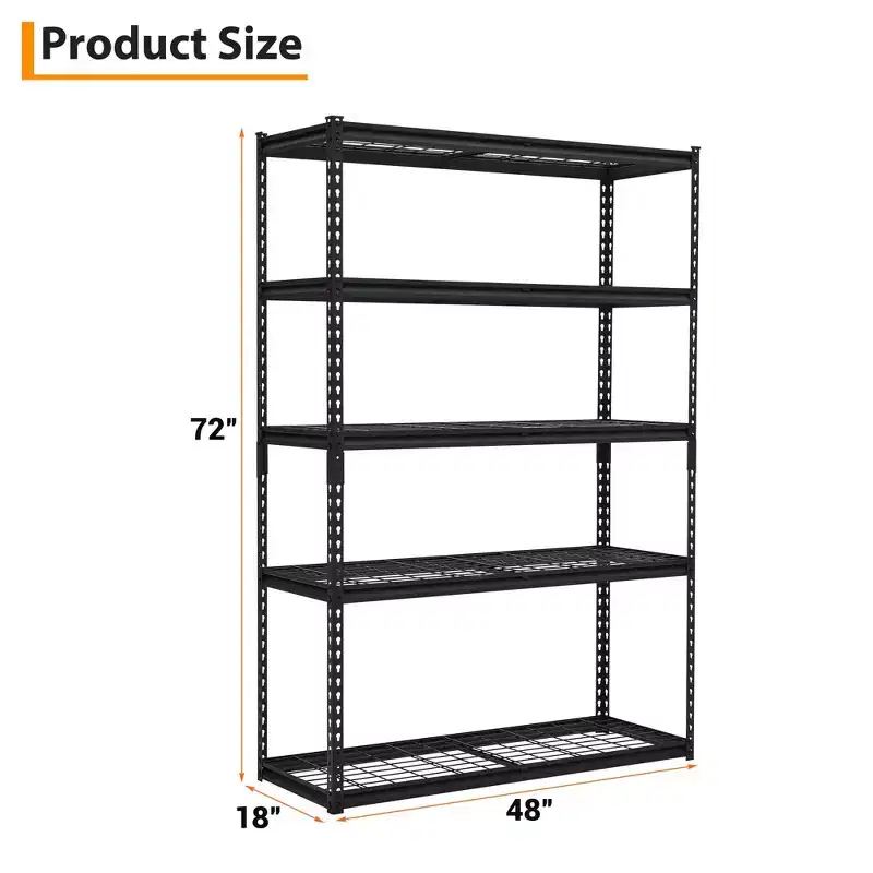 Heavy Duty Garage Shelving Unit, Adjustable Storage Shelves, Durable Metal Shelves for Garage, Basement, Workshop, Warehouse Organization