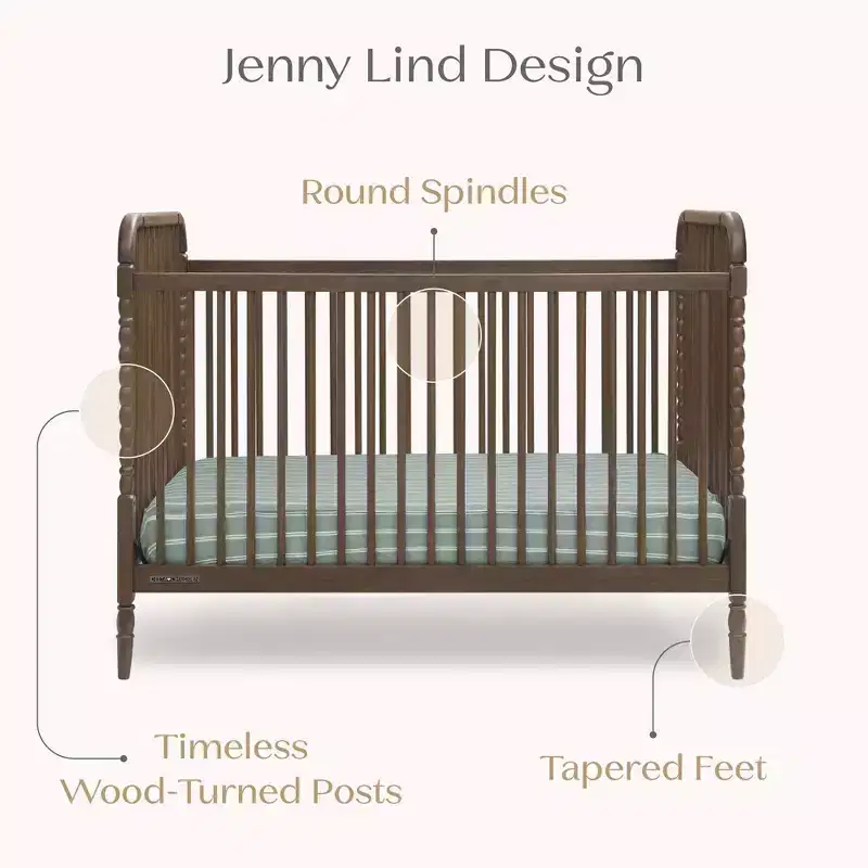 Wood 4-in-1 Convertible Baby Crib 55''W x 30.5''D x 41''H