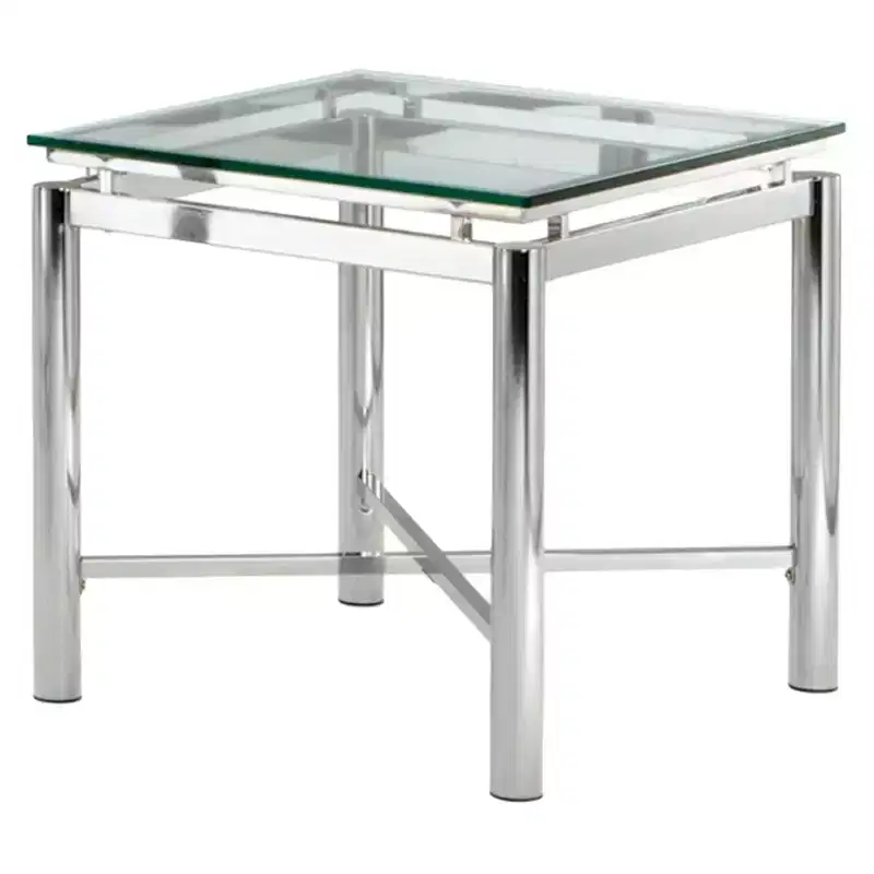 Silver & Clear Square End Table for 1
