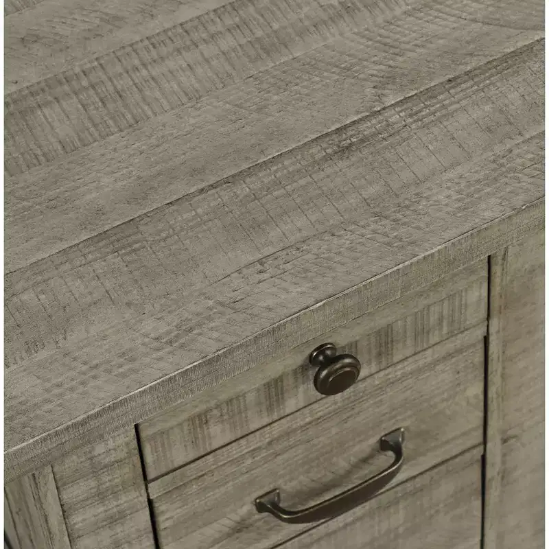 Solid Pine Chairside End Table with USB Charging 31''H x 18''W x 24''D