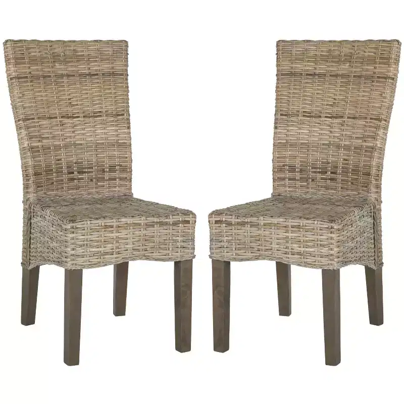 Ozias 19 H Wicker Dining Chair (Set of 2) - SEA8014 - Safavieh