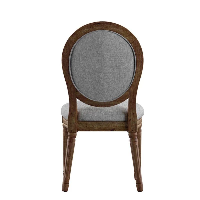 Deana Round Linen and Wood Dining Chairs (Set of 2) by iNSPIRE Q Artisan