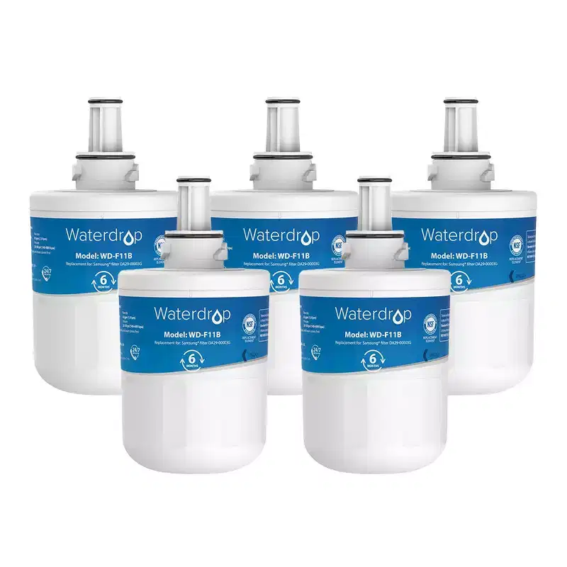 Waterdrop DA29-00003G Refrigerator Water Filter, Replacement for Samsung, DA29-00003B, DA29-00003A, Aqua-Pure Plus, HAFCU1, RFG237AARS, 5 Filters