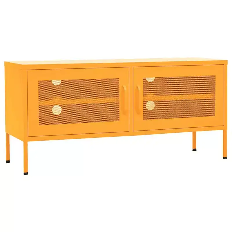 TV Cabinet Mustard Yellow Steel Medium TV Cabinet Rectangular