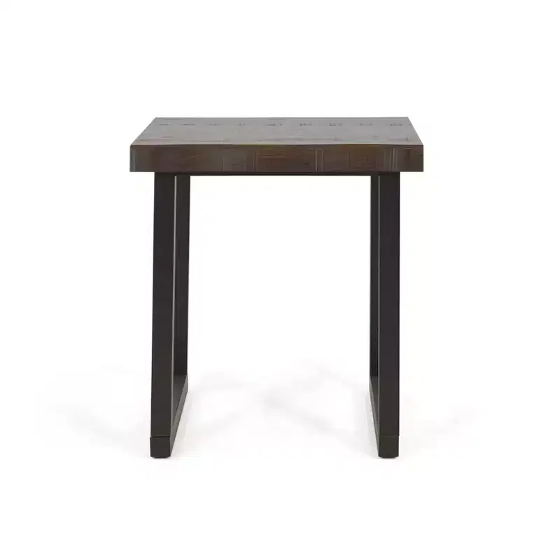 Live Edge End Table Cherry/Black: Solid Pine, Rustic Modern, Square Shape