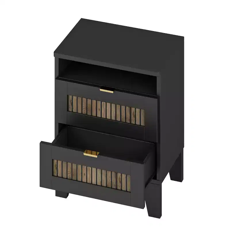 Farmhouse Dresser for Bedroom with 6 Drawers, Wooden Storage Cabinet with Metal Handles for Living Room Hallway, Brown
