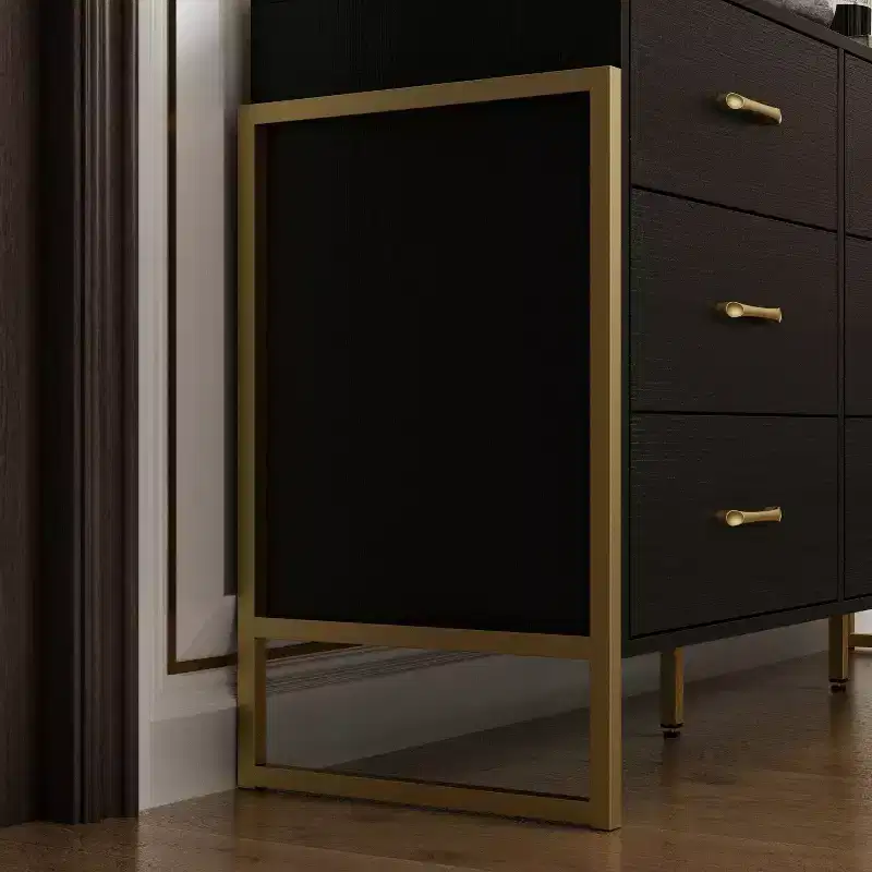 Hitow Modern Large 9 Drawer Dresser Metal Frame Design Chest of Drawers