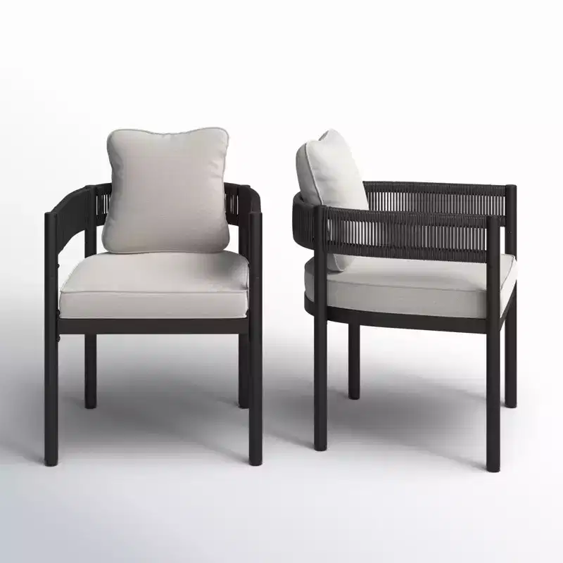 GRANDPATIO Outdoor Dining Chair With Cushions Set Of 2