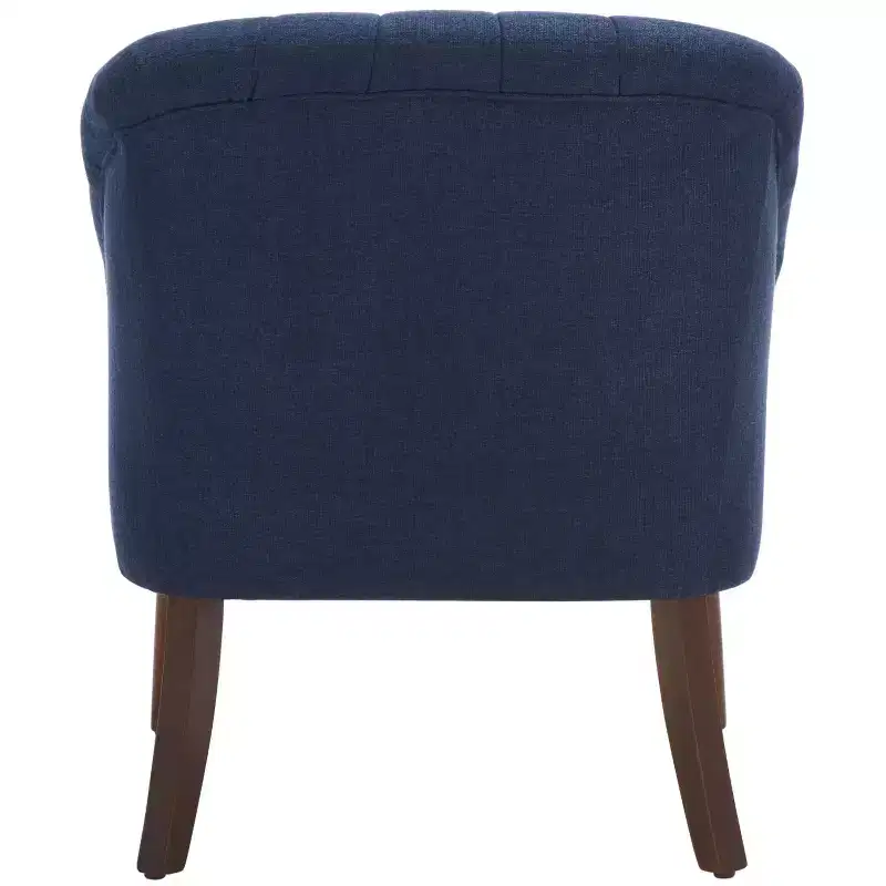 White Upholstered Accent Chair – Solid Wood Frame, 275 lbs Capacity