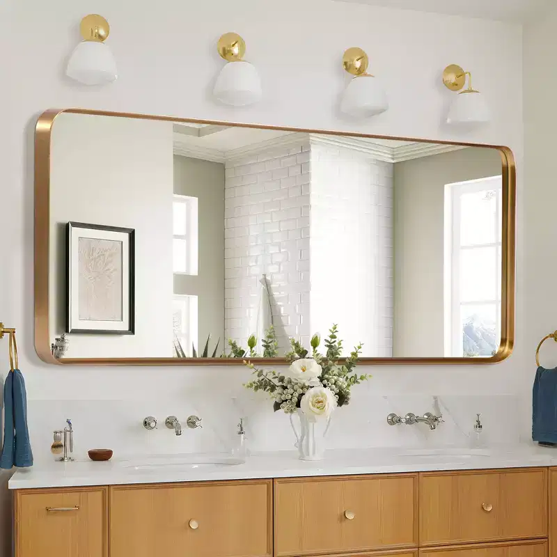 MAYEERTY 64 inch Full Length Mirror Rectangle Aluminum Alloy Frame Leaning Haning Dressing Mirror Gold