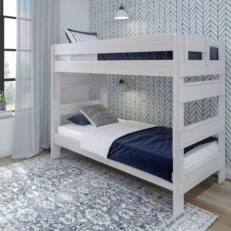 Plank+Beam Solid Wood Farmhouse Twin over Twin Bunk Bed for Adult
