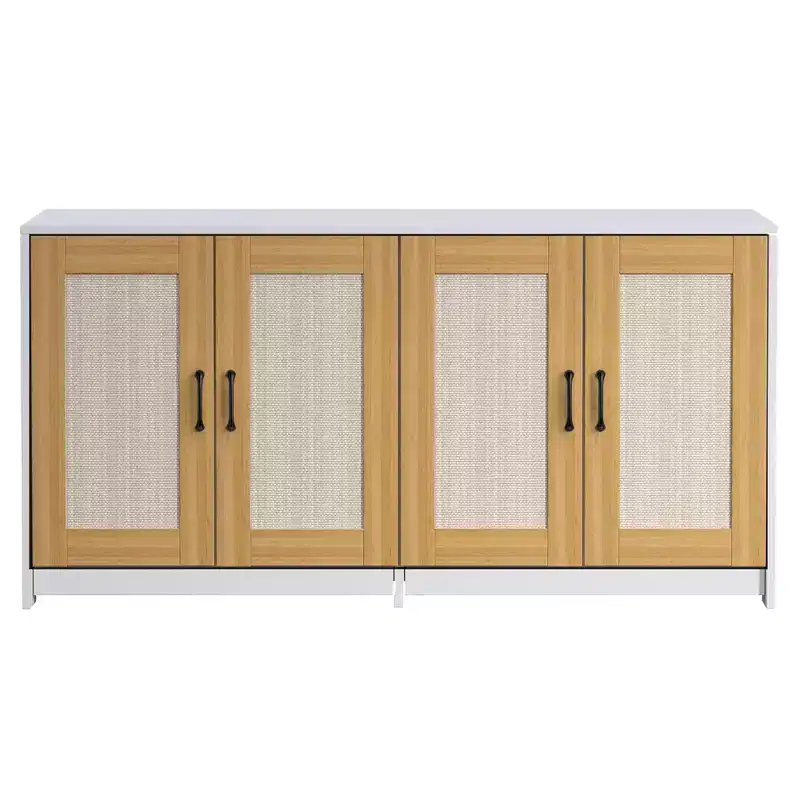 47.2 Large Hidden Cabinet with Sisal Doors, Multi-Functional Cat TV Stand/Side Table