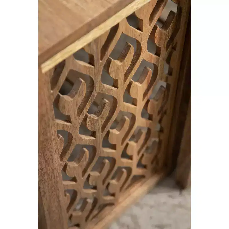 Kate and Laurel Karni Wooden Nesting Tables, 2 Piece, Natural