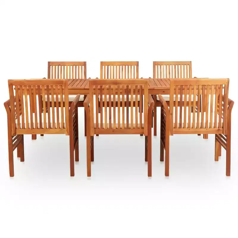vidaXL Outdoor Dining Set with Cushions - Solid Acacia Wood