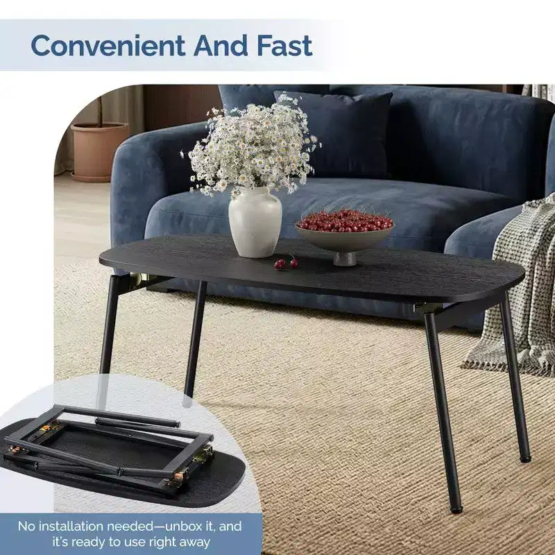 Karl Home Foldable Coffee Table Side Table with no Storage for living room
