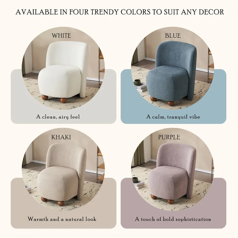 Christopher Knight Home - Eliana Modern Teddy Fabric Accent Chair with Curved Backrest and Legs