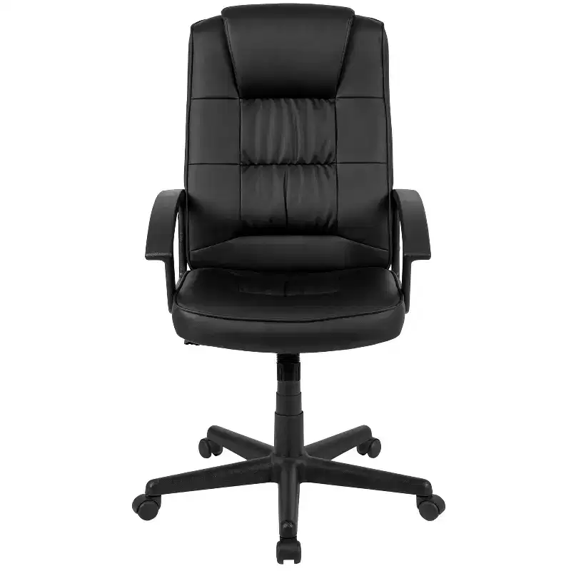 Emma and Oliver High Back Black LeatherSoft Task Chair with Arms - Desk Chair
