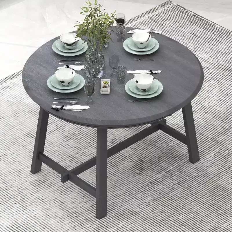Whisen Round Extendable Wood Dining Table