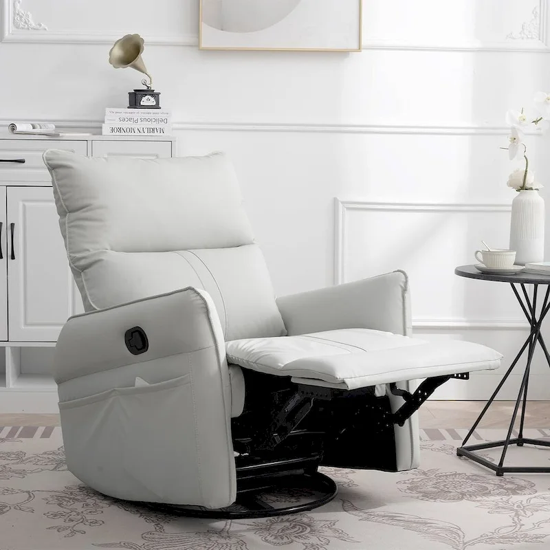 Modern PU Leather Rocker Seating Glider Swivel Recliner Chair