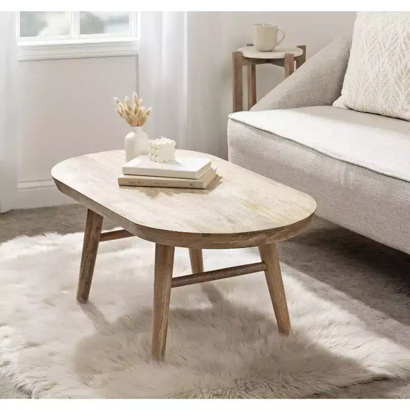 Kate and Laurel Conan Capsule Wood Coffee Table, 38x20x17, Natural