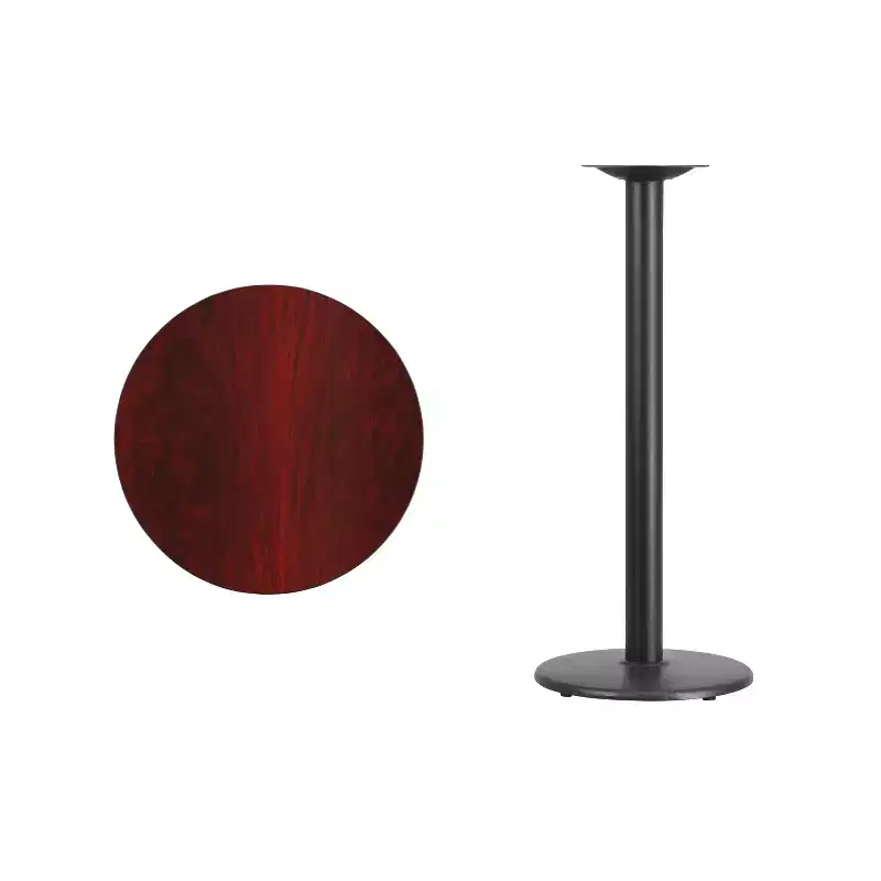 24 Round Laminate Table Top with 18 Round Bar Height Table Base