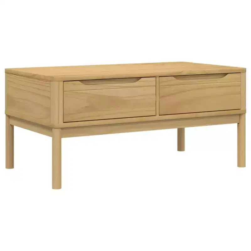 vidaXL Coffee Table Storage Accent Home Living Room Furniture Solid Pine Wood
