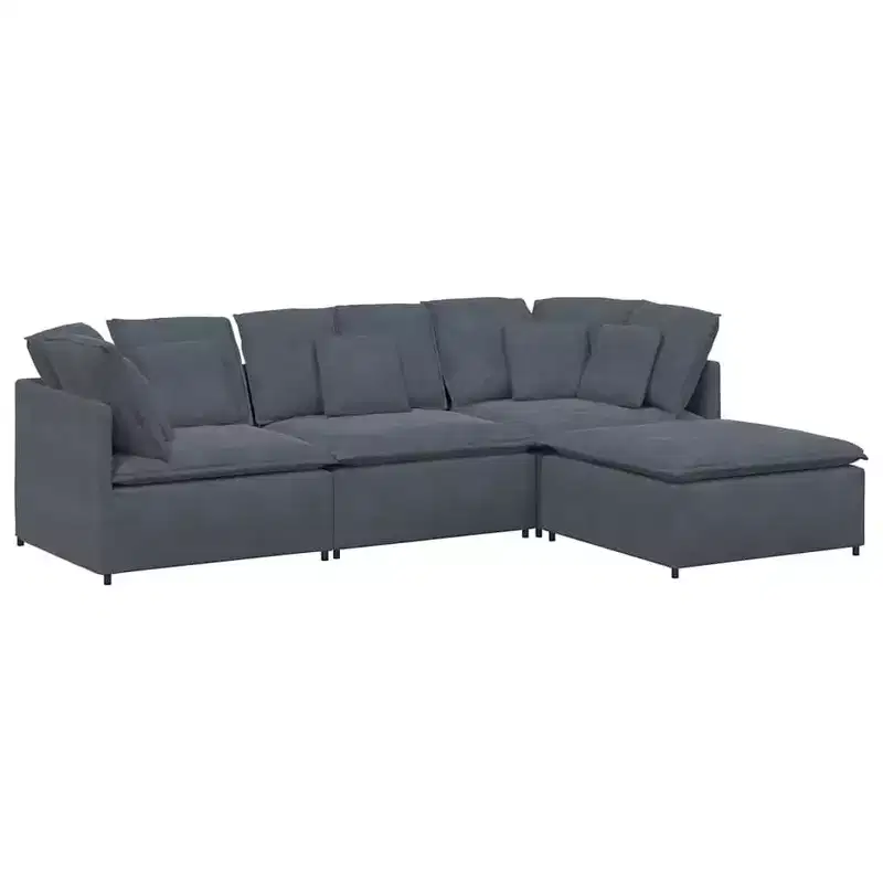 vidaXL Modular Sofa Dark Gray Velvet (100% Polyester), Foam, Metal, Wood