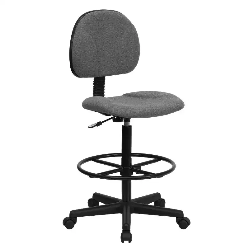Adjustable Drafting Chair – Two Cylinder Heights, Mid-Back, Upholstered, 250 lb Capacity