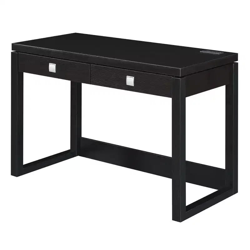 Black Wood Composite Computer Desk with All-Purpose Drawer