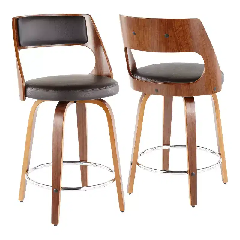 Set of 2 Upholstered Counter Height Barstools