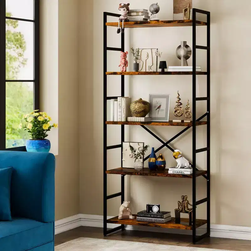 5-Tier Tall Bookshelf, 62.2