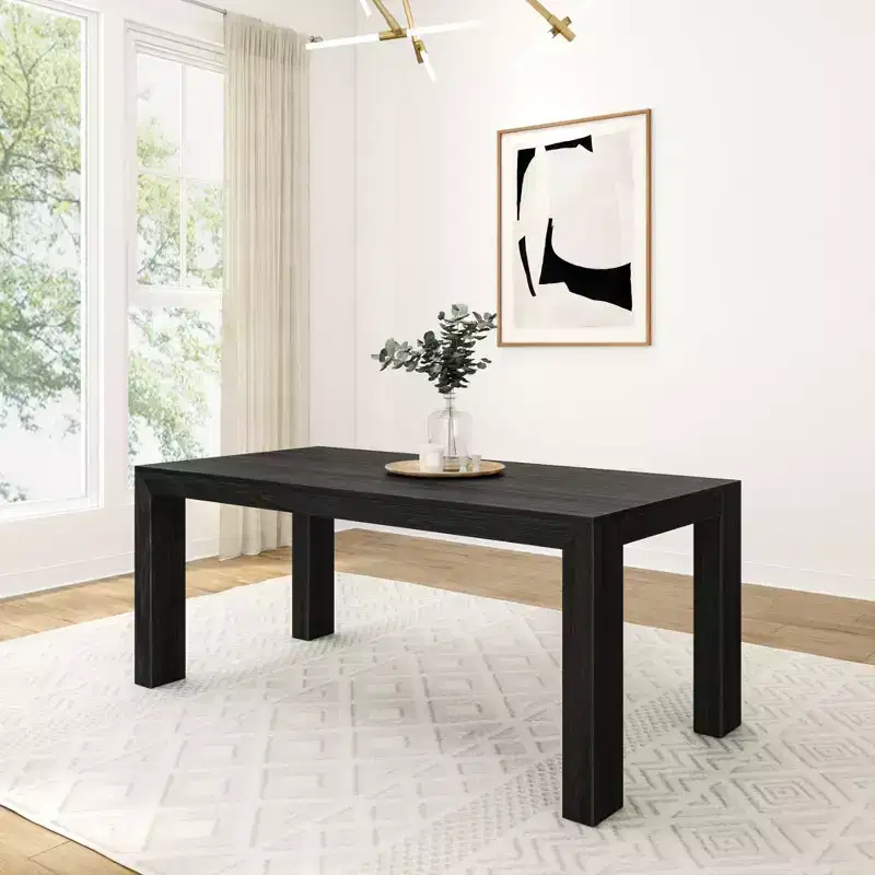 Plank+Beam 72 Modern Dining Table for 6, Solid Wood Rectangular Dining Table for Kitchen/Dining Room