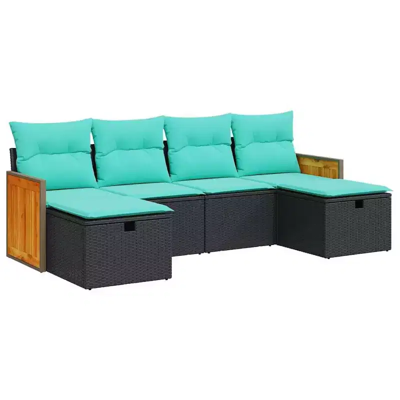 vidaXL Garden Sofa Set PE Poly Rattan, Powder-Coated Steel