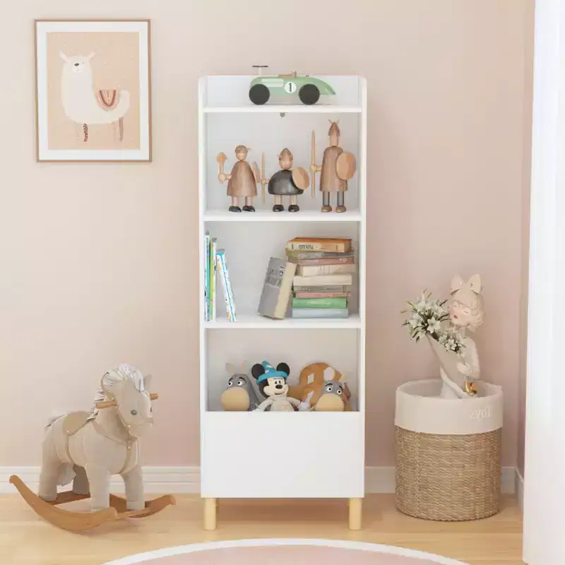 Kids 4-Tier Bookcase, Children's Book Display, Bookshelf Toy Storage Cabinet Organizer for Children's Room, Playroom, Nursery